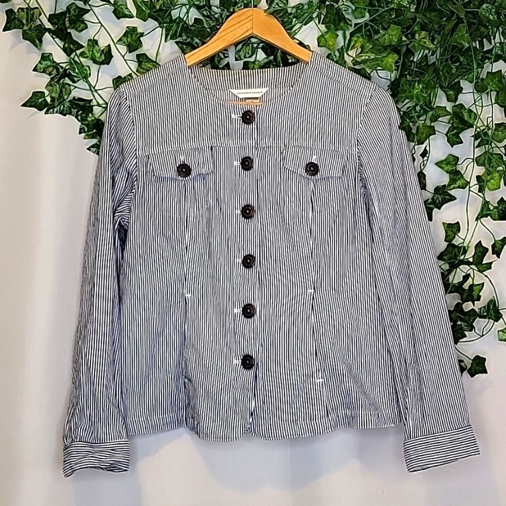 Christopher& Banks. Pin Strip Jacket. Size Medium. EUC